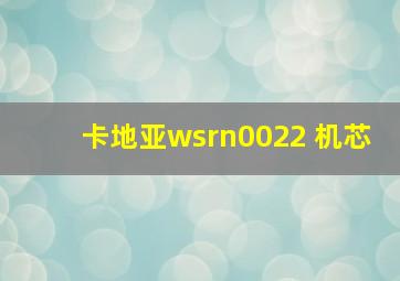 卡地亚wsrn0022 机芯